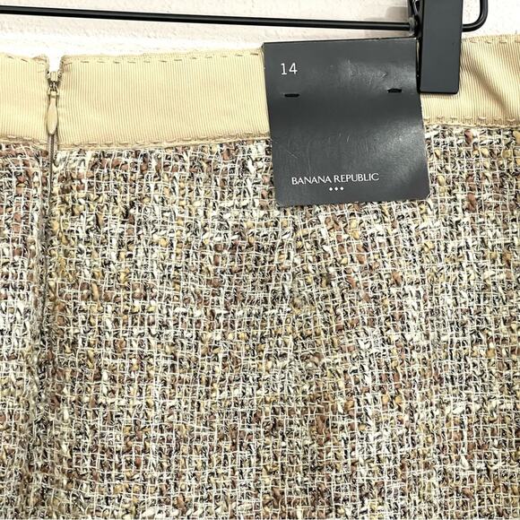 Banana Republic Factory Metallic Tweed Fully Lined Back Ruffle Skirt - 14 - NWT - Picture 10 of 14